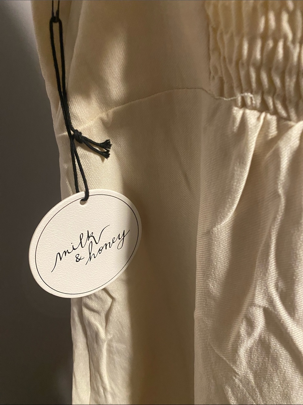 White Maxi Dress with Blue Floral Embroidery - Picture 5 of 6